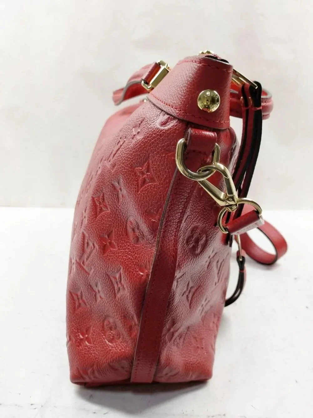 Authentic Louis Vuitton Bastille PM Monogram Empreinte Leather Red Shoulder Bag